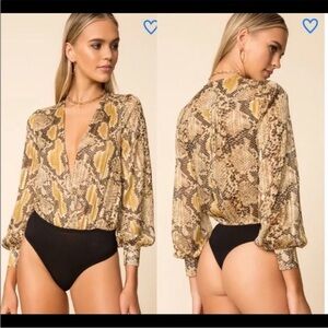 Superdown Snake‎ Print Bodysuit